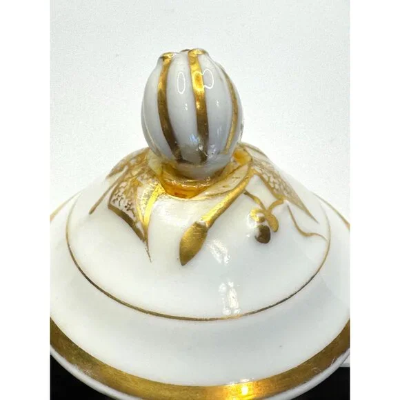 French H & C Haviland Limoges Teapot With Gold Accents
